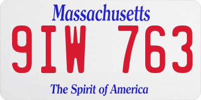 MA license plate 9IW763