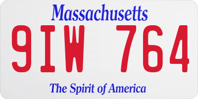 MA license plate 9IW764