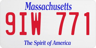 MA license plate 9IW771
