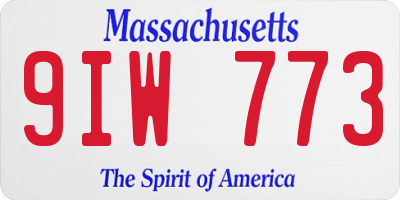 MA license plate 9IW773