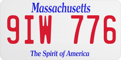 MA license plate 9IW776
