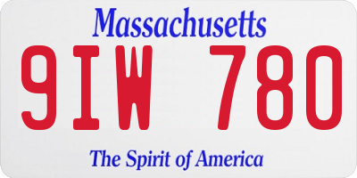 MA license plate 9IW780