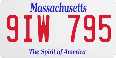 MA license plate 9IW795