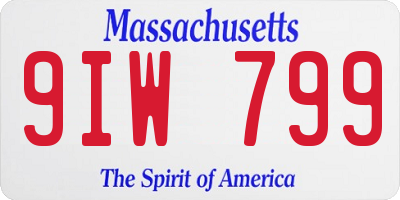 MA license plate 9IW799
