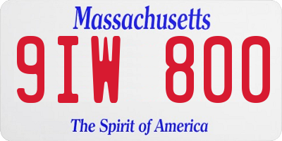 MA license plate 9IW800