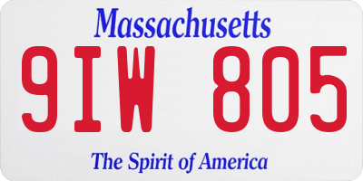 MA license plate 9IW805