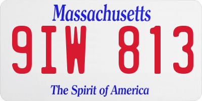 MA license plate 9IW813