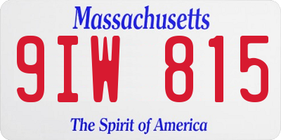 MA license plate 9IW815