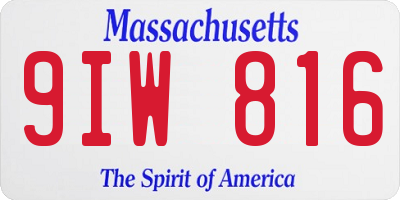 MA license plate 9IW816