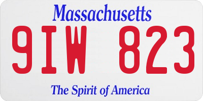 MA license plate 9IW823