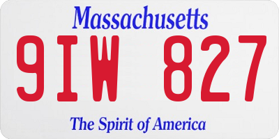 MA license plate 9IW827