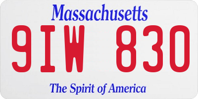 MA license plate 9IW830