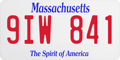 MA license plate 9IW841