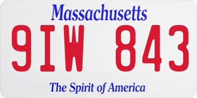 MA license plate 9IW843