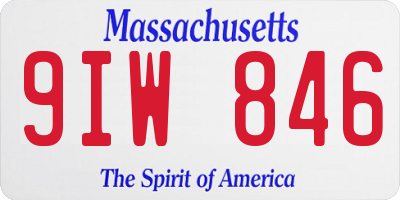 MA license plate 9IW846