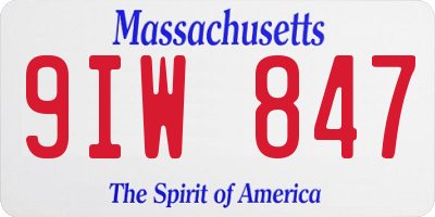 MA license plate 9IW847
