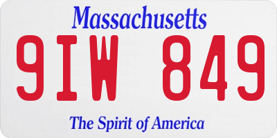 MA license plate 9IW849