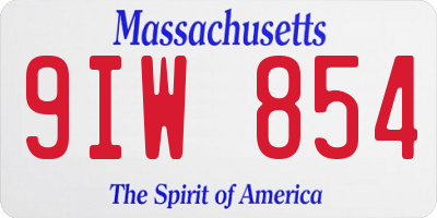 MA license plate 9IW854