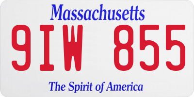 MA license plate 9IW855
