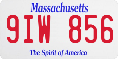 MA license plate 9IW856
