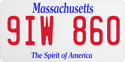 MA license plate 9IW860