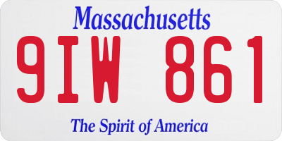 MA license plate 9IW861