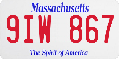 MA license plate 9IW867
