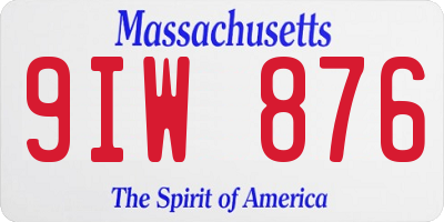 MA license plate 9IW876