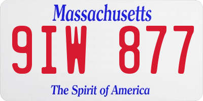 MA license plate 9IW877