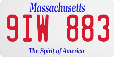 MA license plate 9IW883