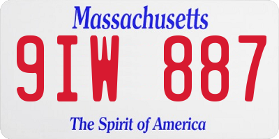 MA license plate 9IW887