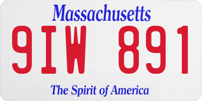 MA license plate 9IW891