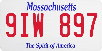 MA license plate 9IW897
