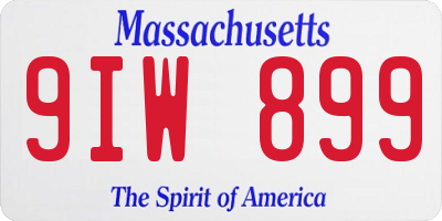 MA license plate 9IW899
