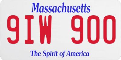 MA license plate 9IW900
