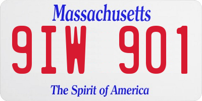 MA license plate 9IW901