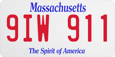 MA license plate 9IW911
