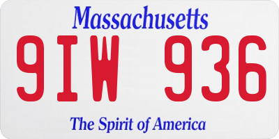 MA license plate 9IW936