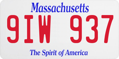 MA license plate 9IW937