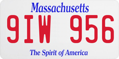 MA license plate 9IW956