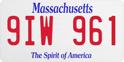 MA license plate 9IW961