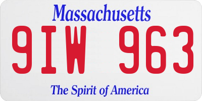 MA license plate 9IW963