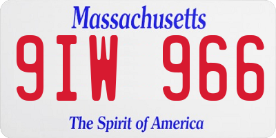 MA license plate 9IW966