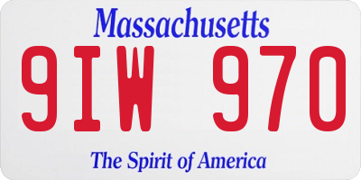 MA license plate 9IW970