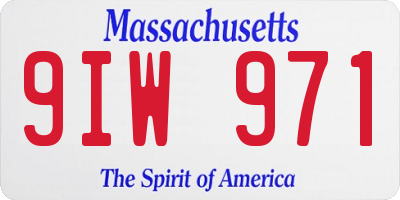 MA license plate 9IW971
