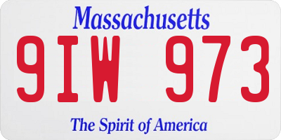 MA license plate 9IW973