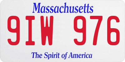 MA license plate 9IW976