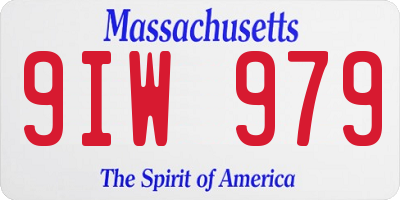 MA license plate 9IW979