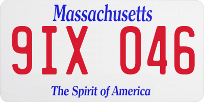 MA license plate 9IX046