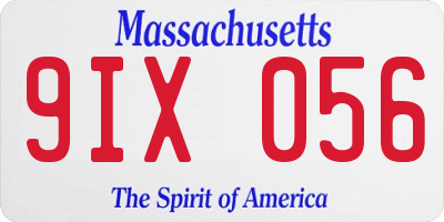 MA license plate 9IX056